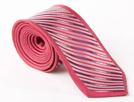 40026-109  Červeno-strieborná kravata.