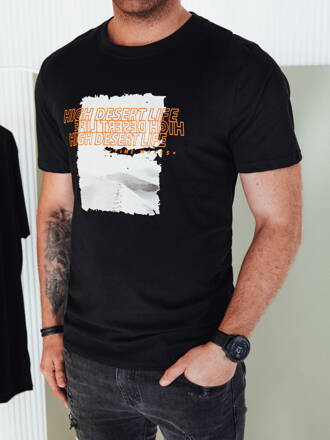 Pánske tričko s potlačou čiernej farby Dstreet RX5489