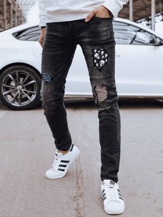 Pánske čierne džínsové nohavice Dstreet UX4295