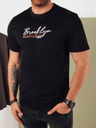 Pánske tričko čiernej farby Dstreet RX5403 s potlačou