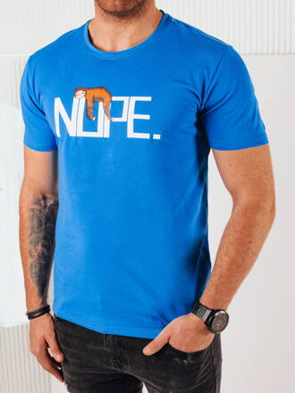 Pánske tričko s potlačou, modré Dstreet RX5356
