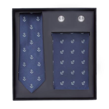 Hodvábny set: kravata, šatka, manžetové gombíky