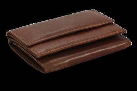 Tmavě hnědá dámská kožená mini peněženka 511-4392A-47
