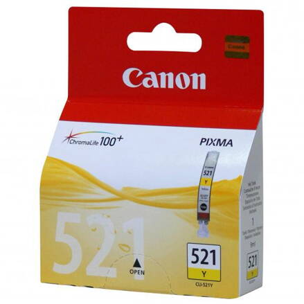 Canon originál ink CLI521Y, yellow, 505str., 9ml, 2936B001, Canon iP3600, iP4600, MP620, MP630, MP980, žltá