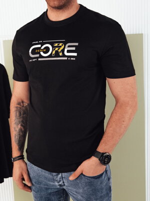 Pánske tričko čiernej farby Dstreet RX5419 s potlačou