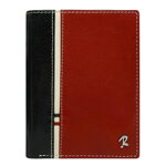 Výrazná pánska kožená peňaženka - čierna + červená.