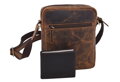 Pánske kožené crossbody tmavohnedý hunter V 250589