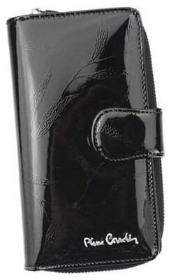 Vertikálna dámska peňaženka vyrobená z lakovanej prírodnej kože — Pierre Cardin
