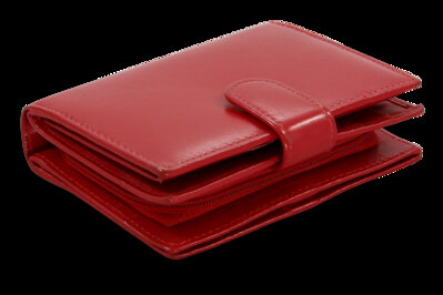 Červená dámska kožená peňaženka so zápinkou 511-9769-31