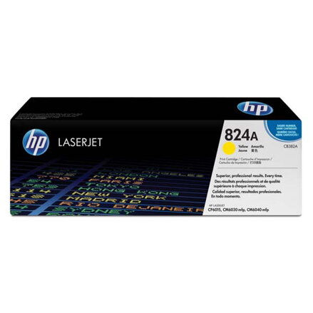 HP originál toner CB382A, yellow, 21000str., HP 824A, HP Color LaserJet CP6015n, dn, xh, CM6030, 6040, O, žltá