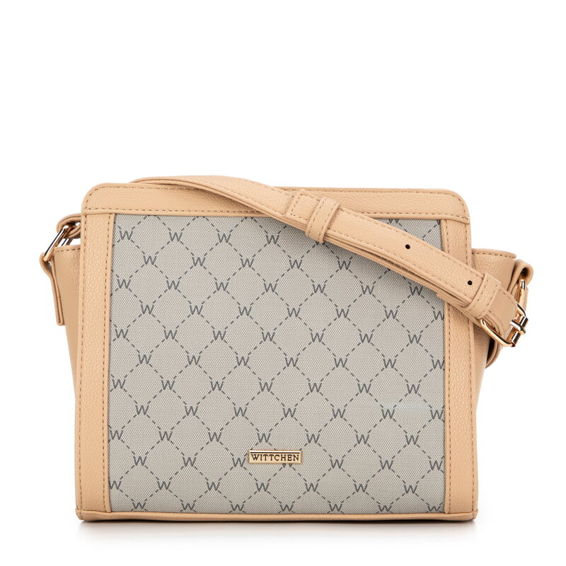 Dámska crossbody s monogramom béžová 99-4Y-501-9  