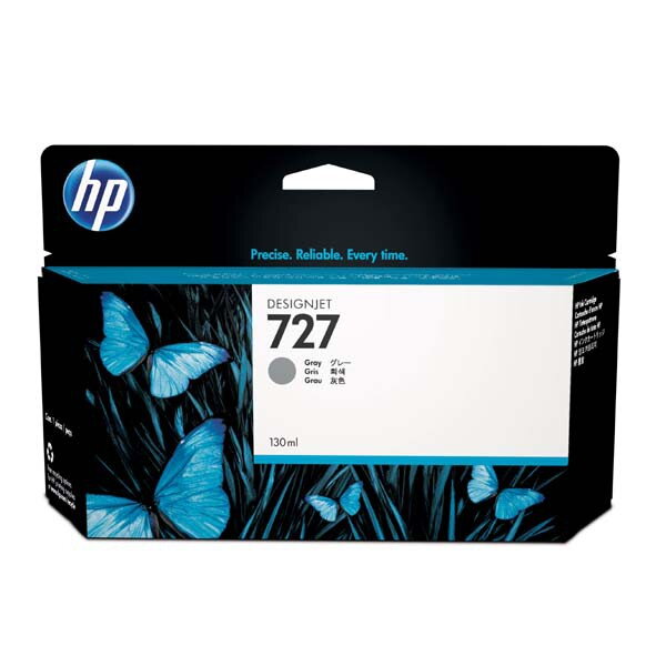 HP originál ink B3P24A, HP 727, gray, 130ml, HP DesignJet T1500, T2500, T920, šedá