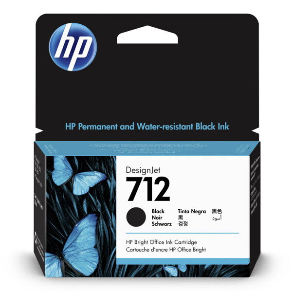 HP originál ink 3ED70A, HP 712, black, 38ml, HP DesignJet Studio, T210, T230, T250, T630, T650, čierna