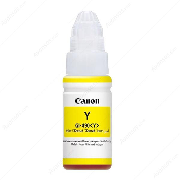 Canon originál ink GI-490 Y, yellow, 7000str., 70ml, 0666C001, Canon PIXMA G1400, G2400, G3400, žltá